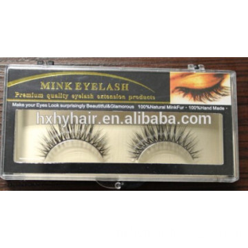 Hot sale!!! 100% real mink fur strip false eyelashes with OEM package